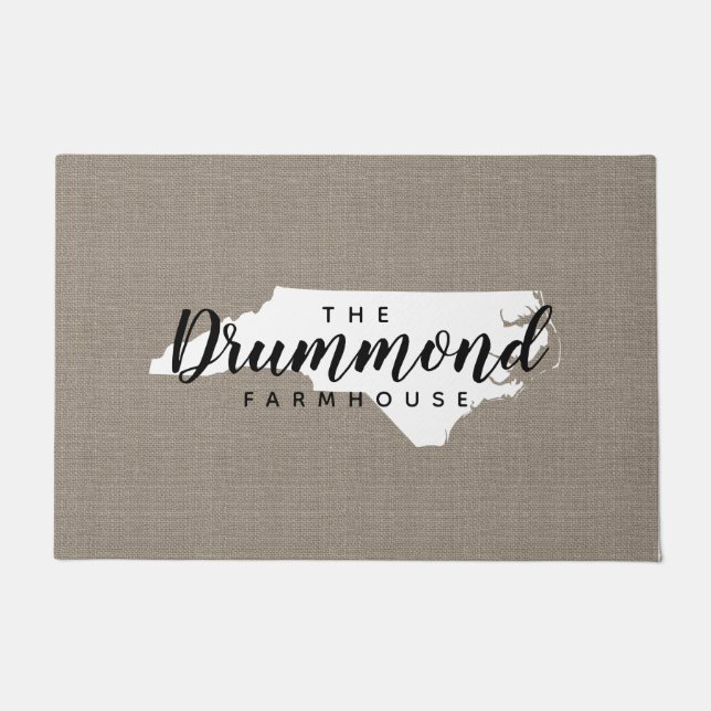 Monogramm-Staat der Familie North Carolina Doormat Fußmatte (Vorderseite)