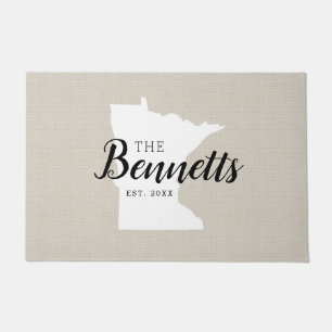 Monogramm-Staat der Minnesota-Familie Doormat Fußmatte