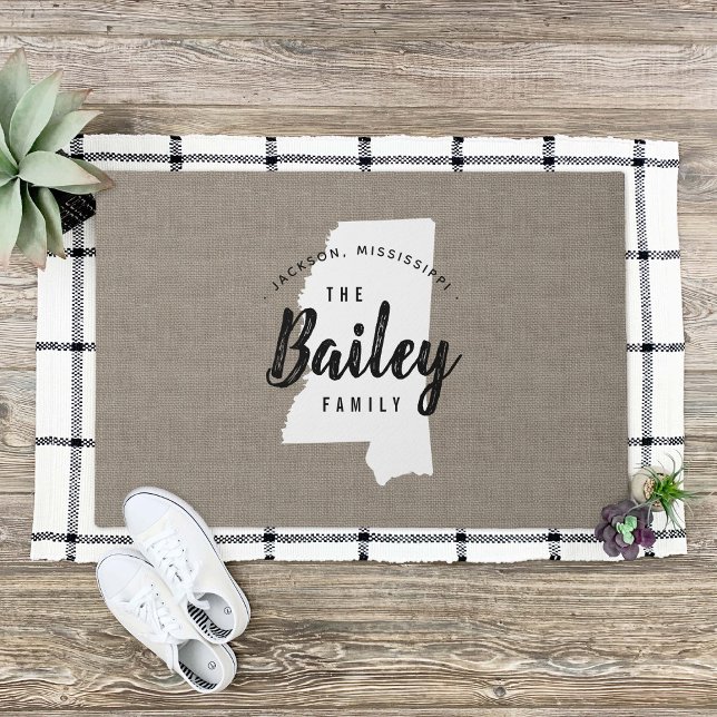 Monogramm-Staat der Mississippi-Familie Doormat Fußmatte (Von Creator hochgeladen)