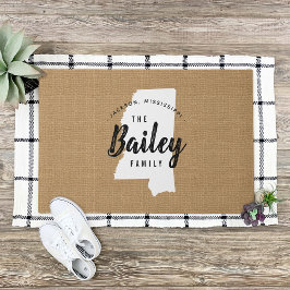 Monogramm-Staat der Mississippi-Familie Doormat Fußmatte