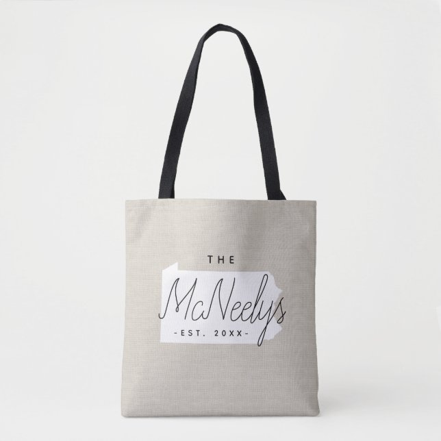Monogramm-Staat der Pennsylvania-Familie Tote-Beut Tasche (Vorderseite)