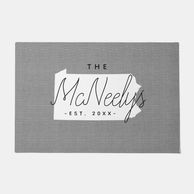 Monogramm-Staat Pennsylvania Fußmatte (Vorderseite)