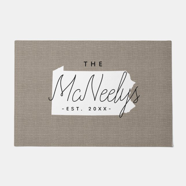 Monogramm-Staat Pennsylvania Fußmatte (Vorderseite)