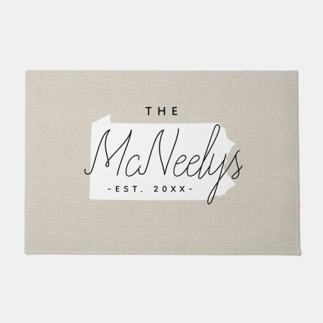 Monogramm-Staat Pennsylvania Fußmatte (Vorderseite)