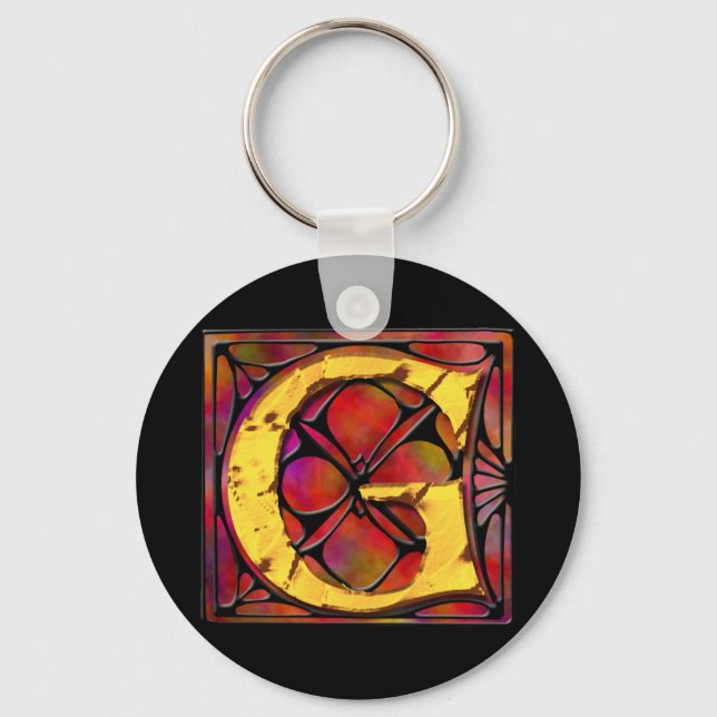 Monogramm: Stainglass G Schlüsselanhänger (Vorderseite)
