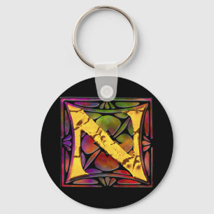 Monogramm: Stainglass N Schlüsselanhänger