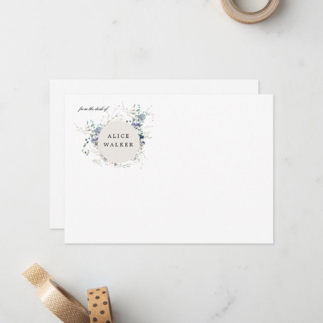 Monogramm-Stationierung der Minimalistischen Wildb Mitteilungskarte (Vorderseite/Rückseite Beispiel)