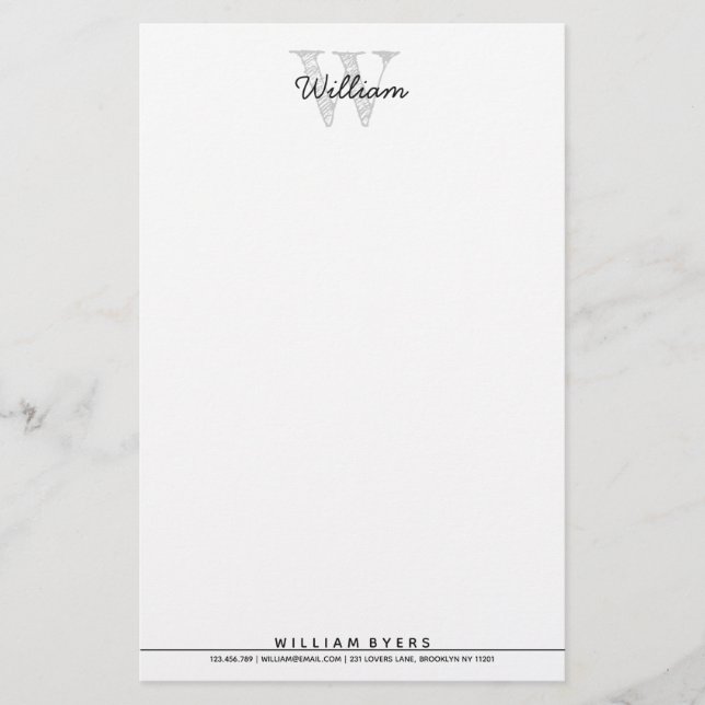 Monogramm-Stationierung für personalisierte Namen Briefpapier (Vorderseite)