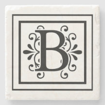 Monogramm-Stein-Untersetzer des Buchstabe-B