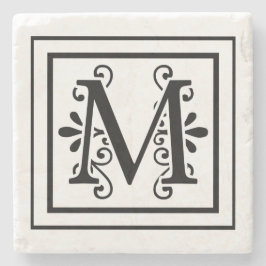 Monogramm-Stein-Untersetzer des Buchstabe-M Steinuntersetzer
