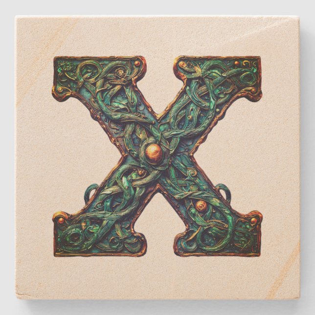 Monogramm Steinuntersetzer (Vorderseite)