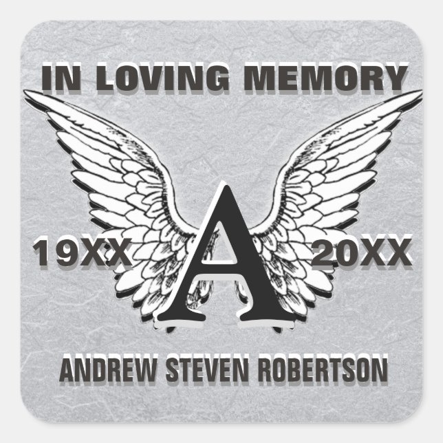 Monogramm Sticker Silber (Vorderseite)