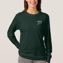 Monogramm Stickerei Anfangsbuchstabe P Besticktes Langarmshirt