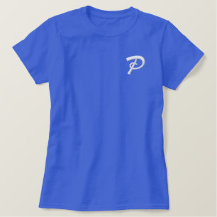 Monogramm Stickerei Anfangsbuchstabe P Besticktes T-Shirt