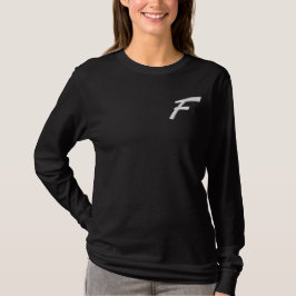 Monogramm Stickerei Buchstaben F Anfangsbuchstaben Besticktes Langarmshirt