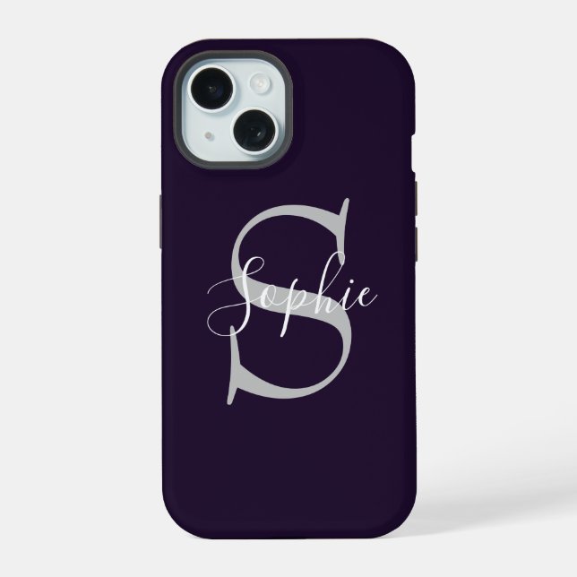Monogramm Stilvoll  iPhone 15 Hülle (Rückseite)
