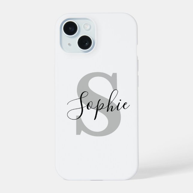 Monogramm Stilvoll  iPhone 15 Hülle (Rückseite)