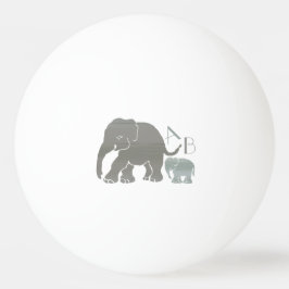 Monogramm Stilvolle Graue und lebende Elefanten Tischtennisball