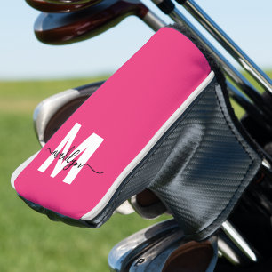 Monogramm Stilvolles Hellrosa Golf Headcover