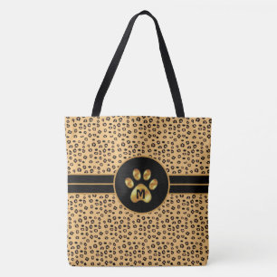 Monogramm & stilvolles Tiger-Muster & Pfote Tasche