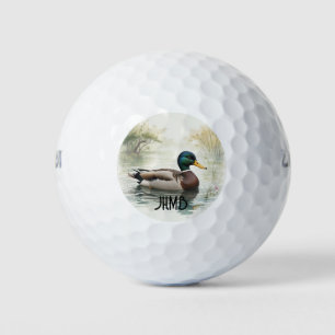 Monogramm Stockente Vogel Natur Tier Golfball