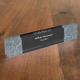Monogramm-Stone-Look der klassischen Führungskraft Namensplakette