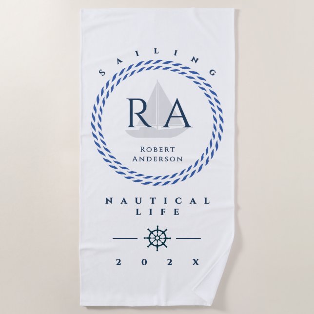 Monogramm Strandtuch (Vorderseite)