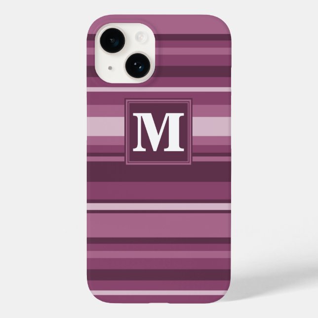 Monogramm-Streifen Case-Mate iPhone 14 Hülle (Rückseite)