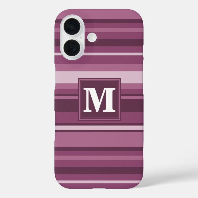 Monogramm-Streifen iPhone 16 Hülle (Rückseite)