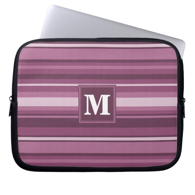 Monogramm-Streifen Laptopschutzhülle (Vorderseite)