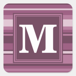 Monogramm-Streifen Quadratischer Aufkleber