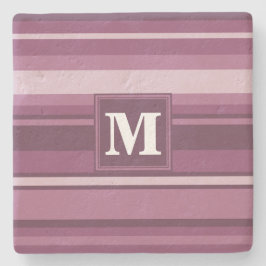 Monogramm-Streifen Steinuntersetzer