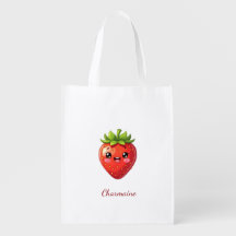 Monogramm süße Erdbeere kawaii