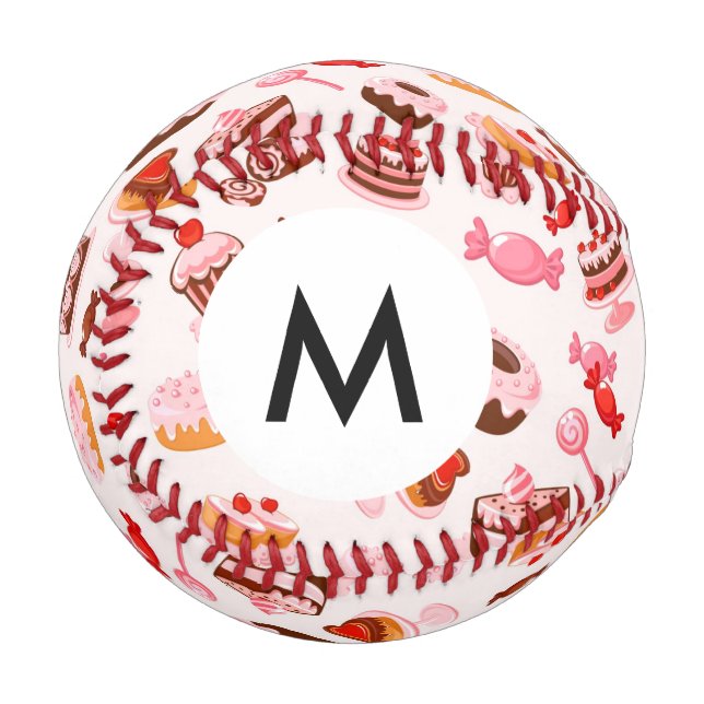 Monogramm Sweet background Baseball (Vorderseite Links)