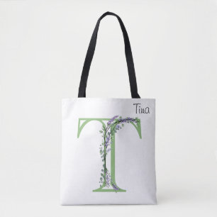 Monogramm T Lavendel Eukalyptus Tasche