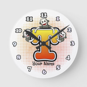 Monogramm T Sock Monkey-Uhr Runde Wanduhr
