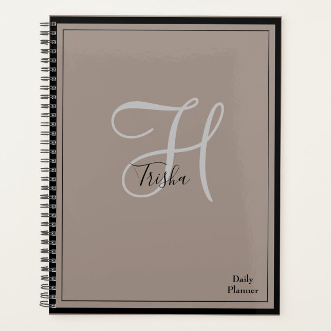 Monogramm Tagesplaner mit JEDER Farbe HAMbWG Planer (Vorderseite)