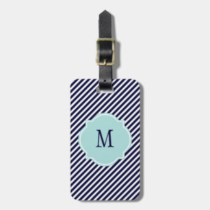 Monogramm-Tags mit blauem und weißgestrichenem Nav Gepäckanhänger