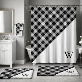 Monogramm-Tartan-Kariert Badematte