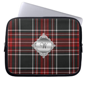 Monogramm-Tartan-Karo-Laptop-Hülle Laptopschutzhülle
