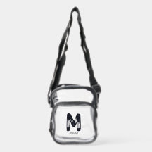 Monogramm-Tasche aus Klarplastik | Anfangsbuchstab