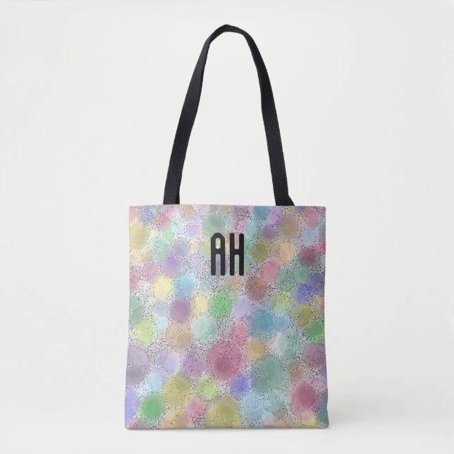 Monogramm-Tasche für Regenbogenflächen Tasche (Vorderseite)