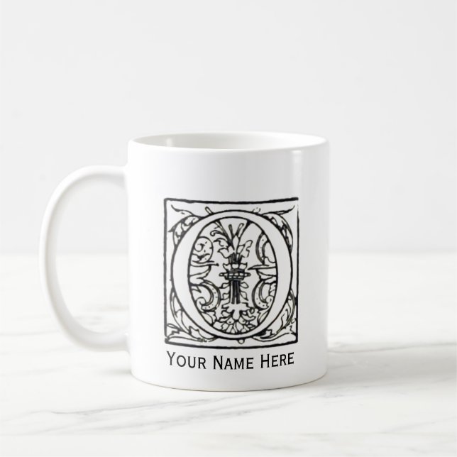 Monogramm-Tasse des Buchstabe-O Kaffeetasse (Links)