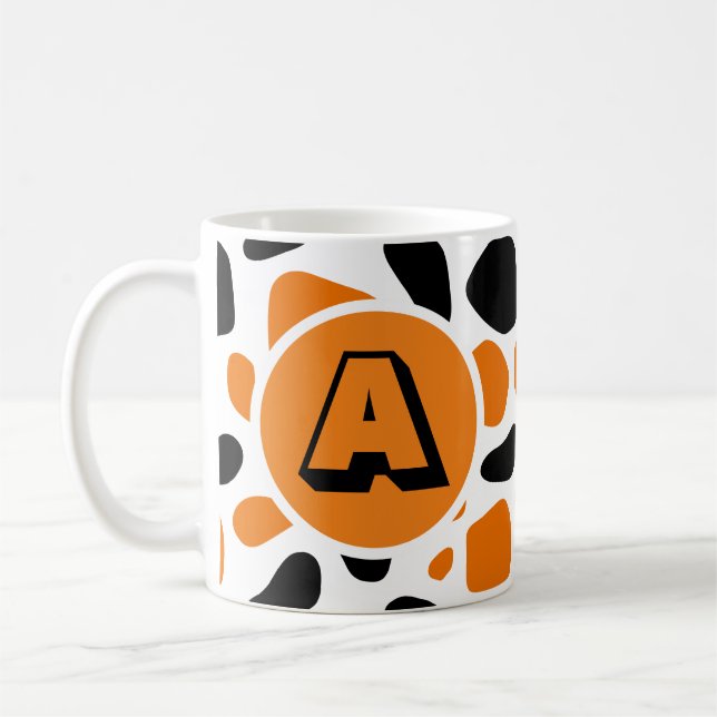 Monogramm-Tasse des Tiermusters Kaffeetasse (Links)