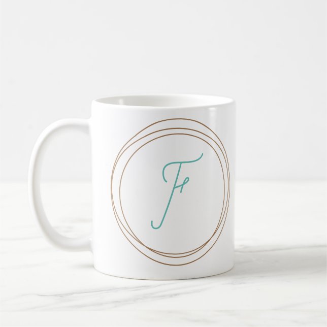 Monogramm-Tasse "F" Kaffeetasse (Links)