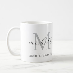 Monogramm-Tasse mit Initiale und Namen, einfach Kaffeetasse