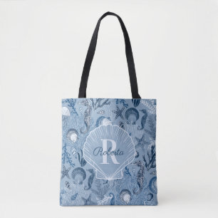 Monogramm-Test für die Lebensküste des Blauen Ozea Tasche