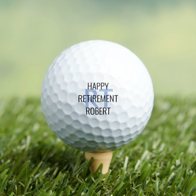 Monogramm Text Overlay Happy Ruheiname Golfball (Insitu T-Shirt)