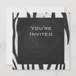 Monogramm Tiger Schwarz-Weiß-Druck Einladung