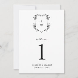 Monogramm-Tischnummer Einladung